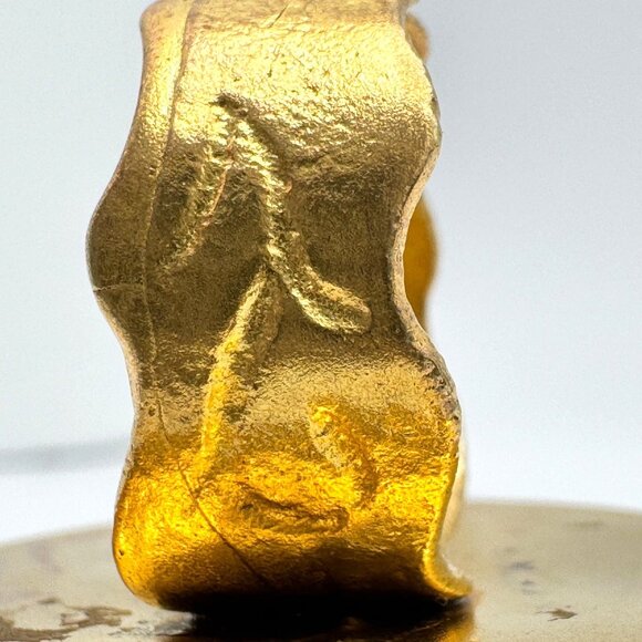 Silver Gold Vermeil Adjustable Hamsa Statement Ring Pink Textile Crystal Accent - Picture 9 of 12